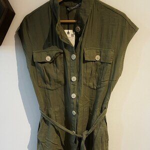 Green short sleeved jumpsuit